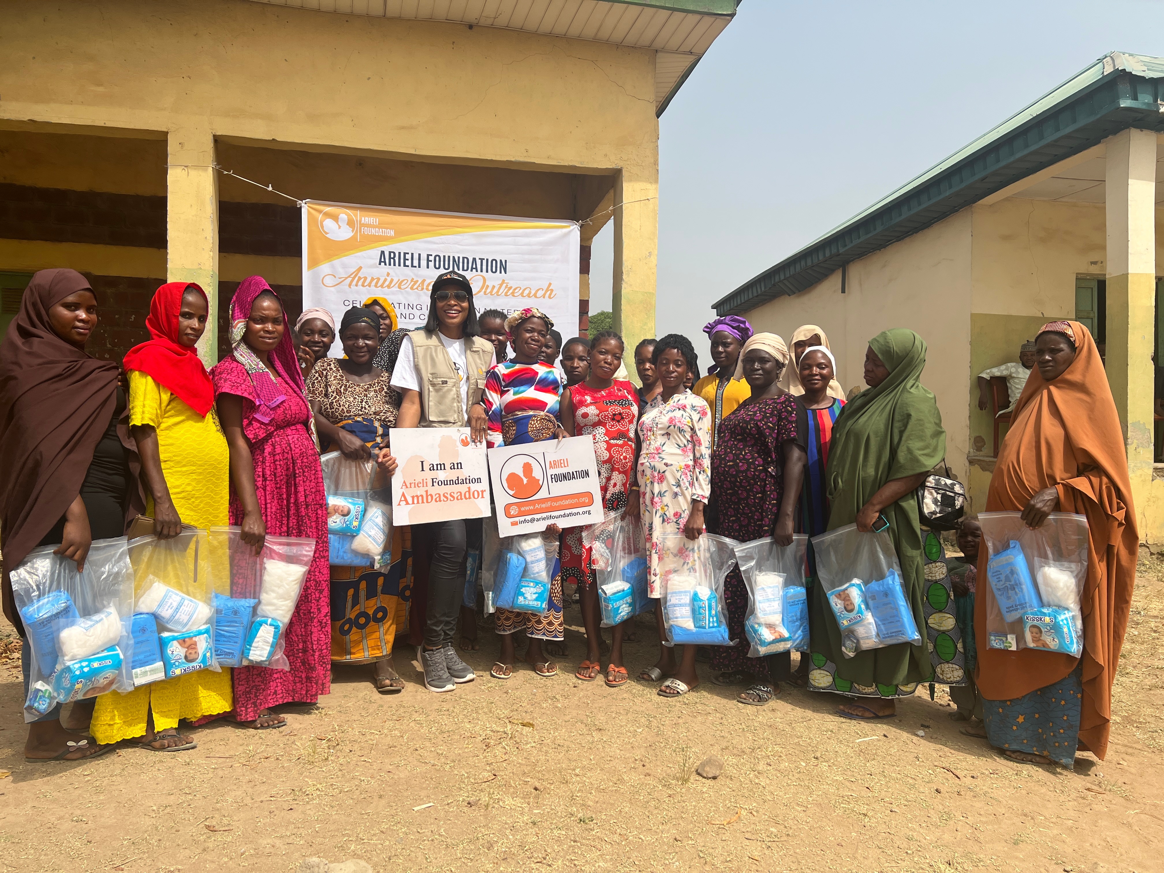 Arieli Foundation healthcare supply distribution - women receiving essential maternal and child health supplies